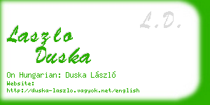 laszlo duska business card